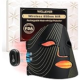 WELLEVER Red Light Therapy Mask for Face, Wireless Led Face Mask Light Therapy with 850nm Near-Infrared, 4 Modes Rechargeable Led Facial Skincare Device