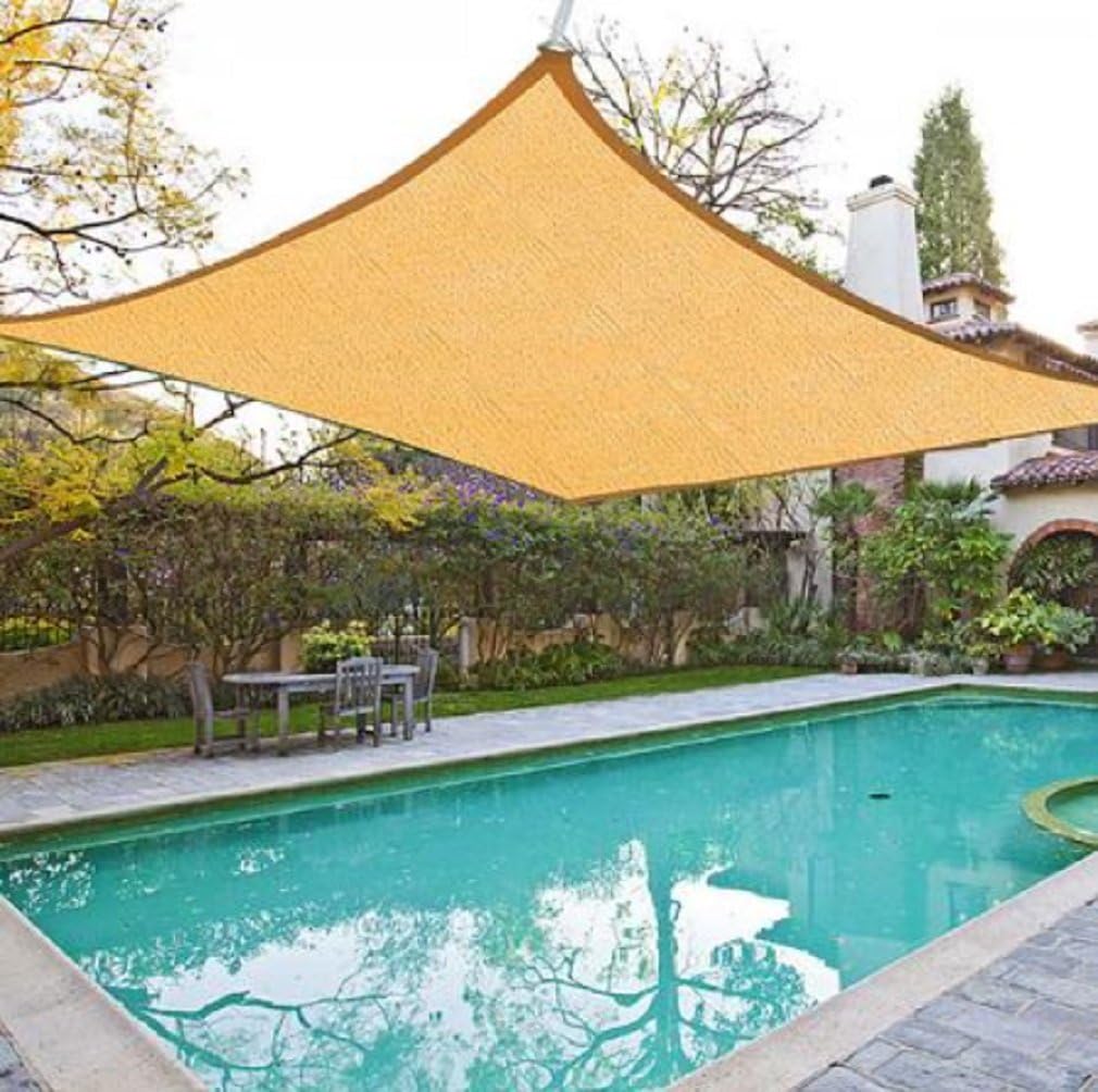 FENCETER 12'x16' Rectangle Woven Sun Shade Sail Beige