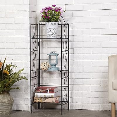 Amagabeli 3-Tier Standing Metal Shelf, Rustproof Organizer, Black
