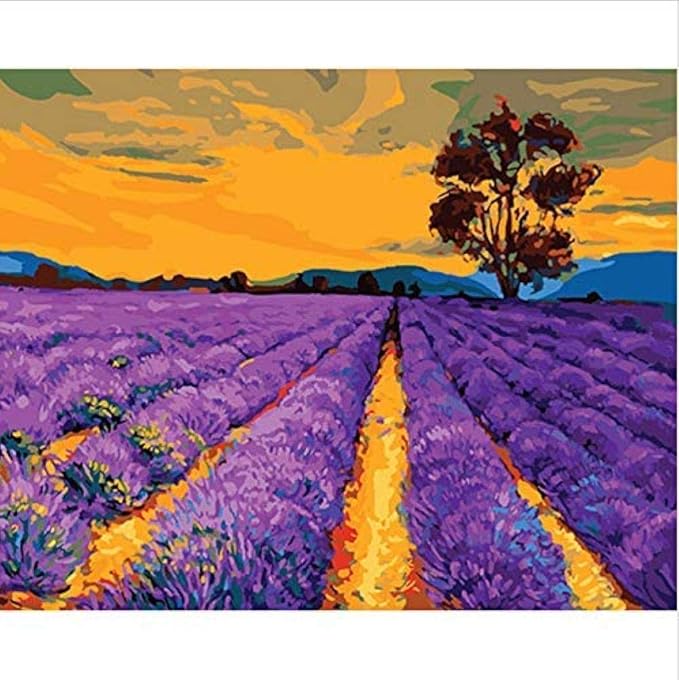 MEEKIS Paint by numbers lavender garden landscape unique gift for