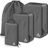 4-Piece Luxury Compression Packing Cubes & Bags for Travel – Maximize Space in Luggage with HybridMax Double-Capacity Design, 50 Luggage Tags, Patented Suitcase Organizer Bags, Lifetime Satisfaction