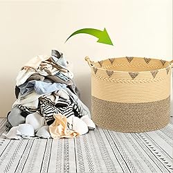 TerriTrophy XXXXLarge Cotton Rope Blanket Basket