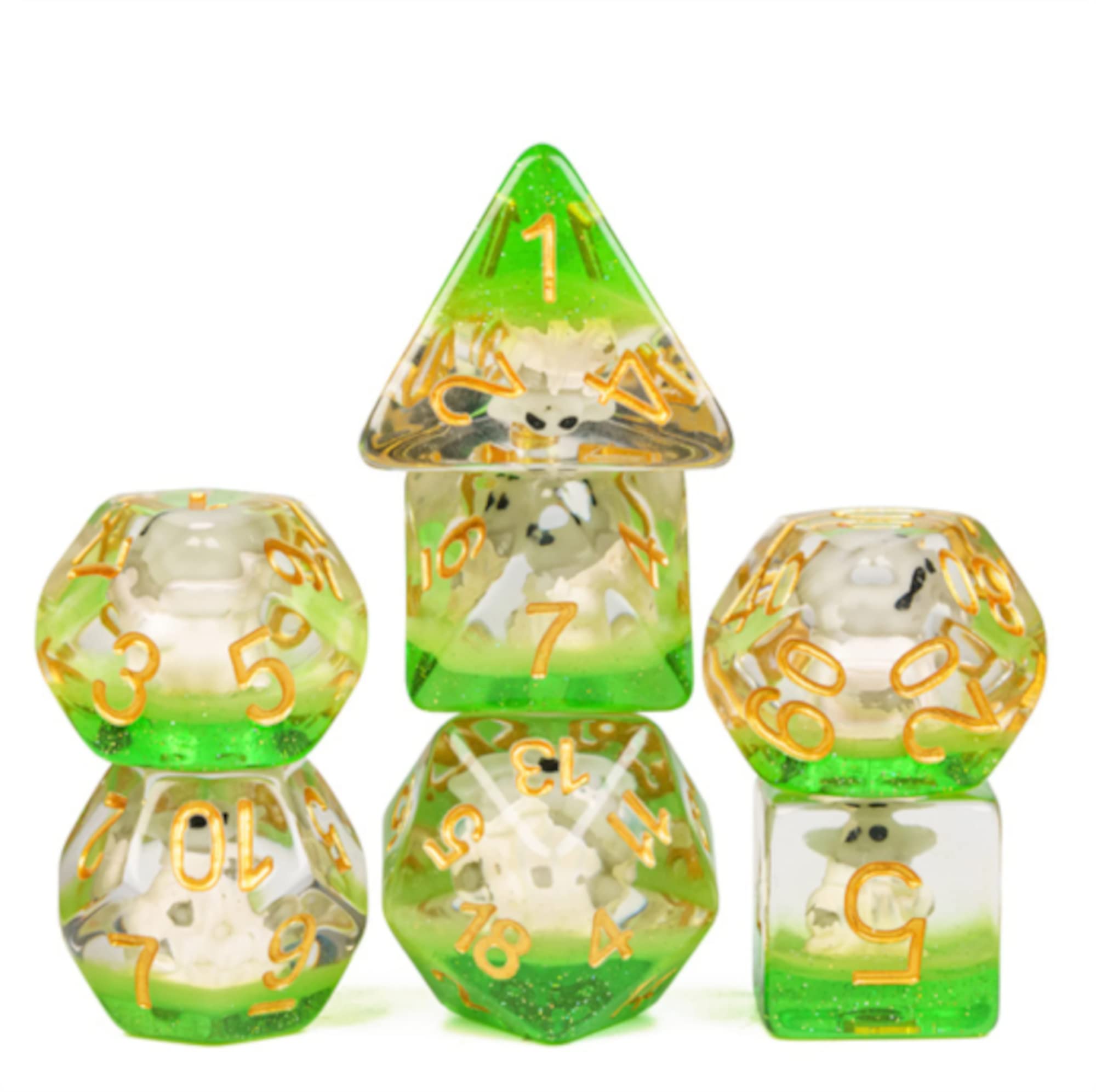 Little Goblin Dice Set - Sci Fi Alien Dice Set - TTRPG Dice Polyhedral Dice Set - Dice for War Games Card Games Tabletop RPGs 7 Pc