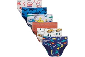 Boboking 100% Cotton Little Boys Briefs Soft Dinosaur Truck Toddler Underwear