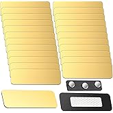 Geelin 100 Pcs Magnetic Name Tags 1 x 3 Inches Magnetic Backing Customizable Name Tags Reusable Badge Blanks Engraved Personalized for Office School(Gold)