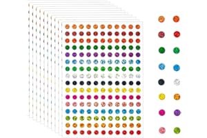 ZYYC 20 Sheets Color Coding Labels - Laser Shiny Sparkle Circle Dot Stickers, 1/4" Round Sparkle Dot Stickers