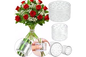 VIXAVI 2PCS Spiral Ikebana Stem Holder - Sturdy Flower Stem Holder - Corrosion-Resistant Floral Arrangement Holder Ring - Extra Silicone Pads to Protect Stems - Crystal-Style Bouquet Holder for Vases - S+L