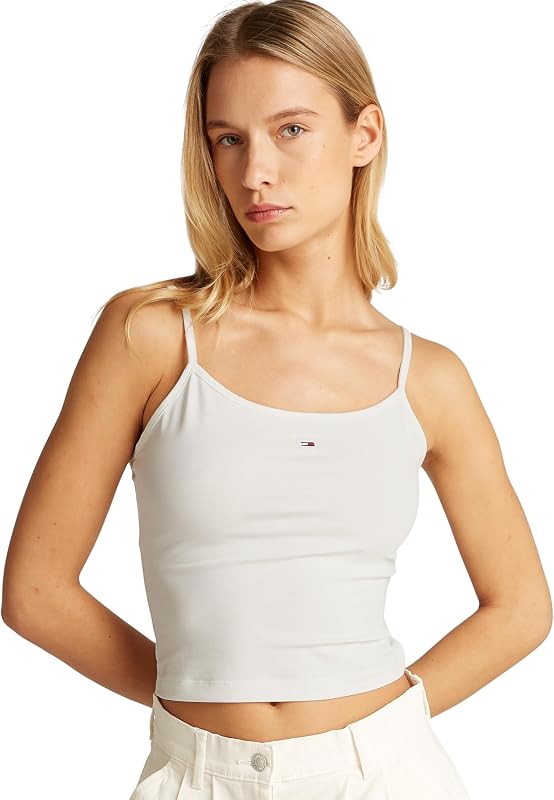 Damen 2er Pack Tops Essential Strap Top Stretch, Mehrfarbig (Ecru/Sweet Blue), XL