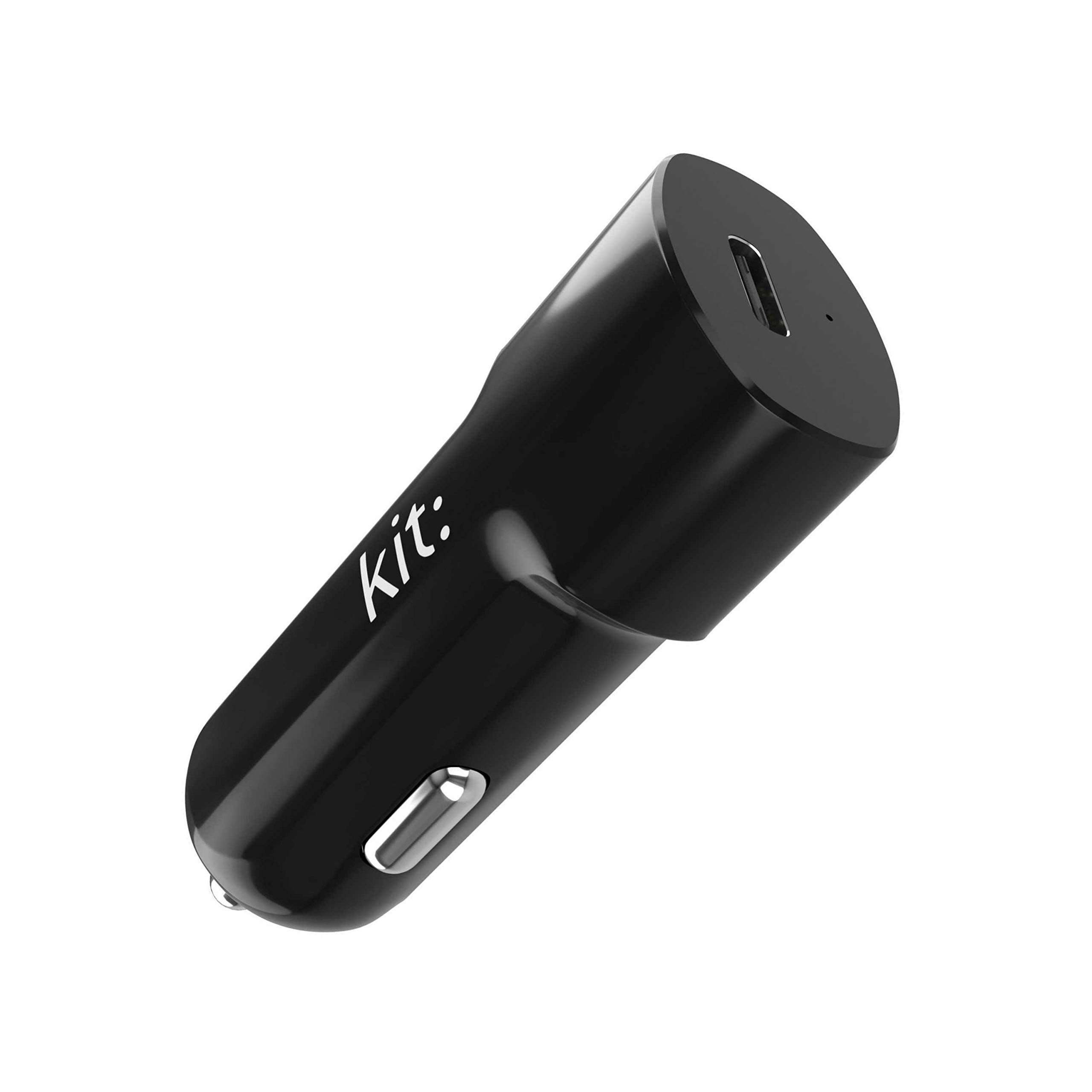 Kit Essentials USB Car Charger – USB-C Car Charge Adaptor – In-Car Tablet and Phone Charger with 3A/18W Output for reliable and Safe Charging of Smartphones and Tablets