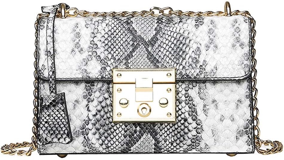 FGDJEE Chain Purse Snakeskin Crossbody Bags Snake Purse Handbags Leather Wallet