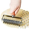 Stainless Steel Lattice Dough Cutter, Dough Lattice Roller Cutter with Wood Handle, Cookie Pie Pizza Bread Pastry Crust Roller Cutter, Household Time-Saver Baking Pastry Tools for Pie Pizza Biscuits