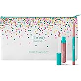 Thrive Causemetics Perfect Pink Pout Lip Gloss & Liner Gift Set for Women, Sheer Strength Lip-Plumping Peptide Gloss & Long-Wearing Plumping Lip Liner, Vegan & Cruelty Free, Jo (Pink Mauve)
