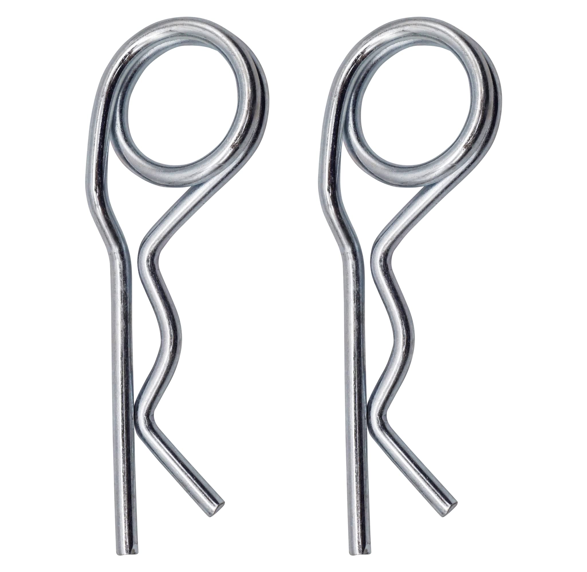 SKIR'CO (2 pcs) Zinc Plated Steel Spring Cotter Pins 5 mm, Double Ring R Clips, R Shaped Spring Cotter Pin