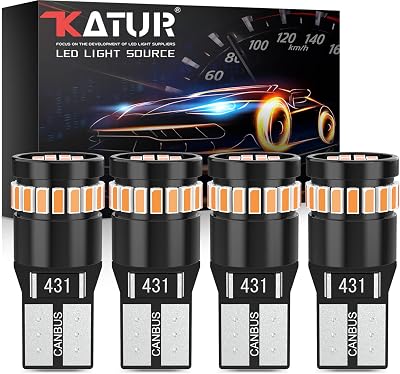 KATUR 194 LED Amber W5W 168 2825 24-SMD 3014 Plug Play Car Bulbs 4pcs