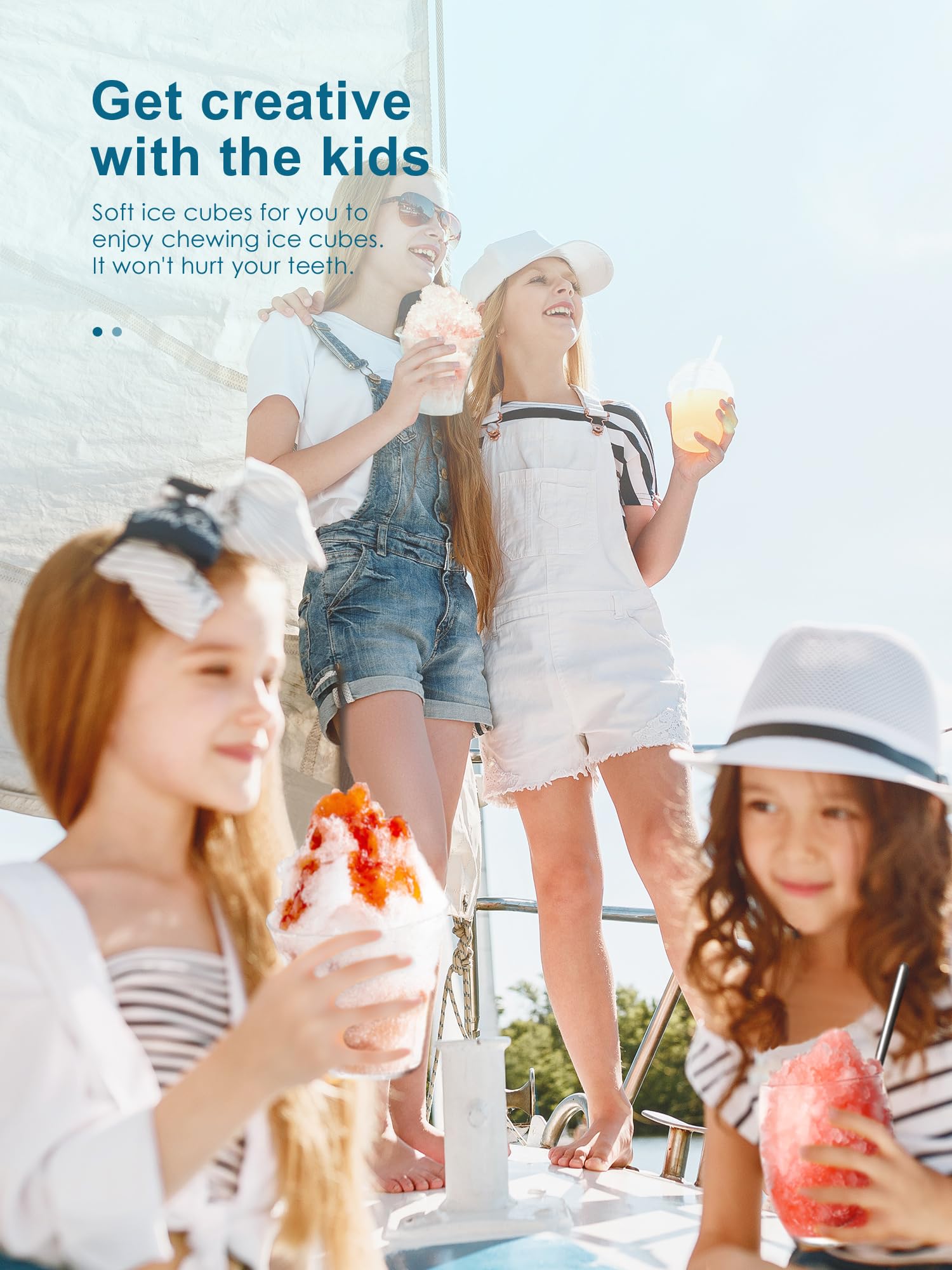 Shaved Ice Machine, Electric Ice Shaver and Snow Cone Machine with Large Capacity Storage, Portable Ice Crusher Ice Thickness Can be Adjusted (White)