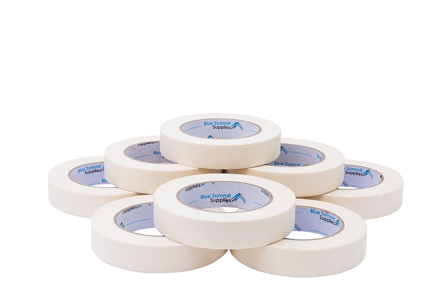 9 Pack 0.94 Inch Masking Tape, Easy Peel, Tear, and Stick Design,White, 60 Yards Length, 540 Total Yards