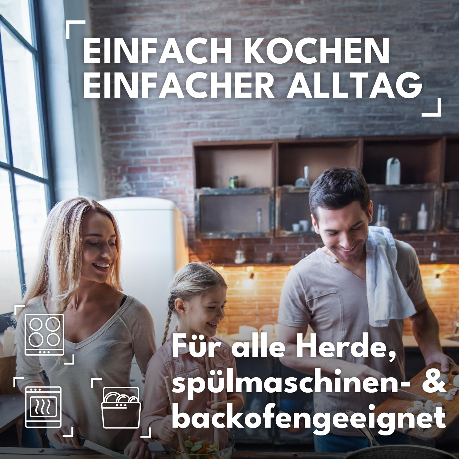 Onyx Cookware Bratpfanne 28 cm | Beschichtete Pfanne Induktion | Für alle Herdarten | Kratzfeste Antihaft-Oberfläche | 3-Schicht Edelstahl/Aluminium | Ofenfest bis 260°C | PFAS-frei 5