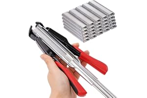 NAOEDEAH Hog Ring Pliers Kit Automatic with 2500pcs Nails for Chicken Wire Fencing Fastening Clamp Fencing Tool C Ring Stapler