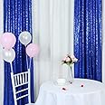 TRLYC 2FT by 8FT Father's Day Royal Blue Sequin Curtain Backdrop for Christmas Wedding Party
