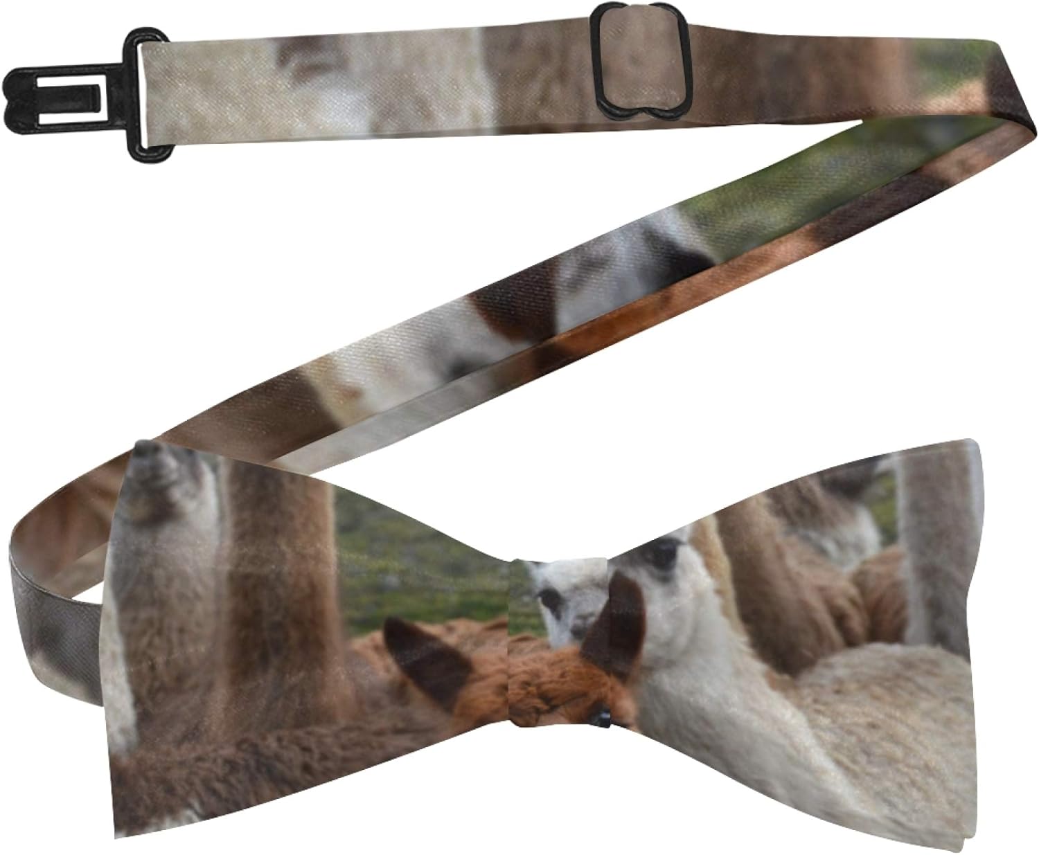 Fun Bow Ties For Men Colorful Group Pack Of Alpacas Pretied Bowtie 5x2.5 Inch Custom Classic