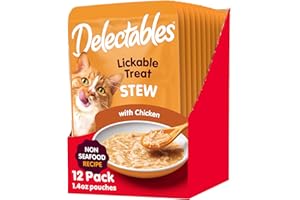 HARTZ Delectables Non-Seafood Stew Lickable Wet Cat Treats, Chicken, 1.4 oz (Pack of 12)