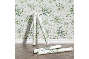 YUURO Waterproof Vintage Floral Wallpaper,Self-Adhesive Cabinet Films Furniture Film for Bedroom Living Room Children's Room 