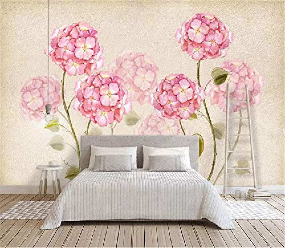 Murales de pared Papel tapiz Acuarela Hortensia para sala de estar Sofá