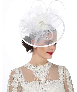 Z X Sinamay Fascinator Pillbox Hat With Headband Hair Clip For