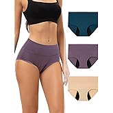 INNERSY Period Underwear for Women Heavy Flow High Waist Cotton Leak Proof Menstrual Panties 3-Pack