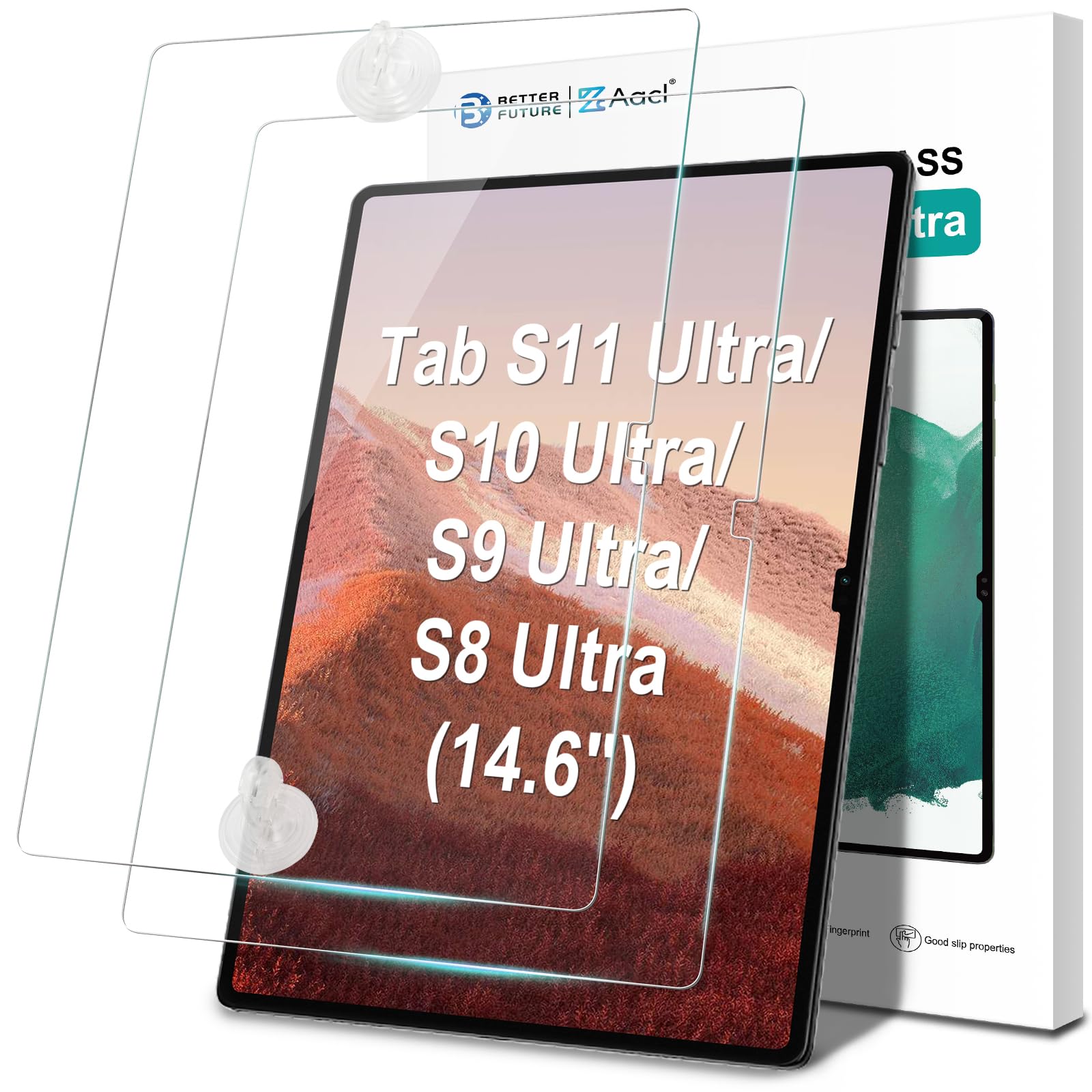 Photo 1 of AACL 2 Pack Tempered Glass for Samsung Galaxy Tab S11 Ultra/Tab S10 Ultra/Tab S9 Ultra/Tab S8 Ultra Screen Protector (14.6 Inch), [Bubble-Free][Anti-Scratch][Case-Friendly]