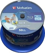 Verbatim Blu-ray Disc BD-R SL Datalife 25 GB 6x Printable 50-Pack Spindle