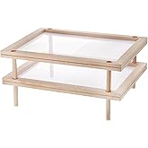 Cedilis Set of 2 Stackable Wood Pasta Herb Drying Rack, Food Dryer Stand with Net for Drying Seeds, Herb, Bud