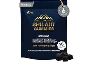 DLNIA Shilajit Gummies with Ashwagandha, Seamoss, Turmeric - Organic, Zero Sugar & Vegan-Friendly Himalayan Shilajit for Men & Women - Energy, Calm Cosrtisol, Sleep, Immune Support & Overall Health