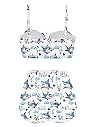 Howilath Women's Funny Sharks High Waisted Bikini