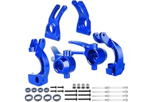 Hobbypark Aluminum Front Steering Block Knuckles & C-Hubs Caster Blocks & Rear Hubs for Arrma 1/10 Granite 4X4,Typhon, Big Rock, Senton, Replace AR330442 AR330467 AR330469 (Navy Blue)