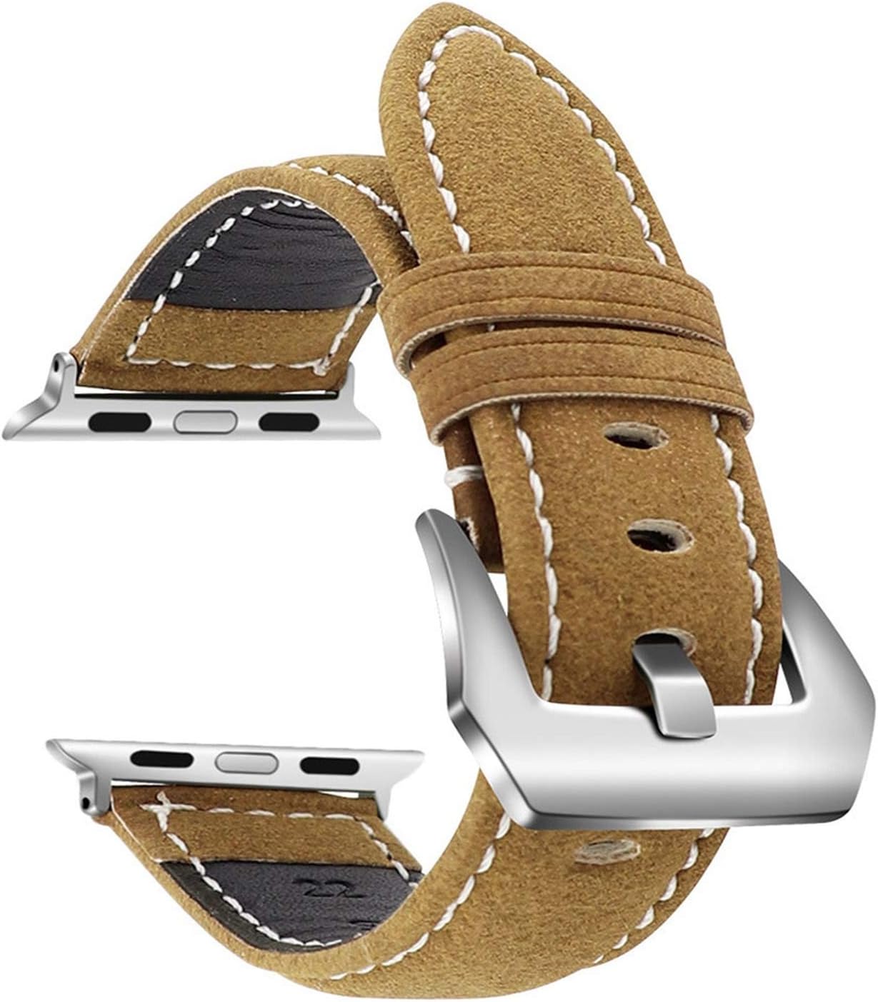 New Vintage Leather watchbands for iwatch Bracelet Watch Band 42mm 38mm Sport Bracelet for Series 1/2/3 Watch Strap,Orange,44mm
