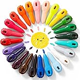 Jar Melo Mess Free Crayons for Toddlers, 24 Colors Baby's First Washable Jumbo Crayons with 108 FREE Coloring Books PDF Pages