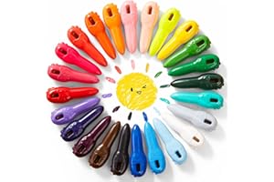 Jar Melo Mess Free Crayons for Toddlers, 24 Colors Baby's First Washable Jumbo Crayons with 108 FREE Coloring Books PDF Pages