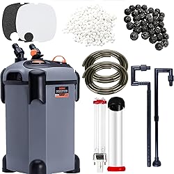 SEAJOEWE Aquarium Canister Filter with 3 Media