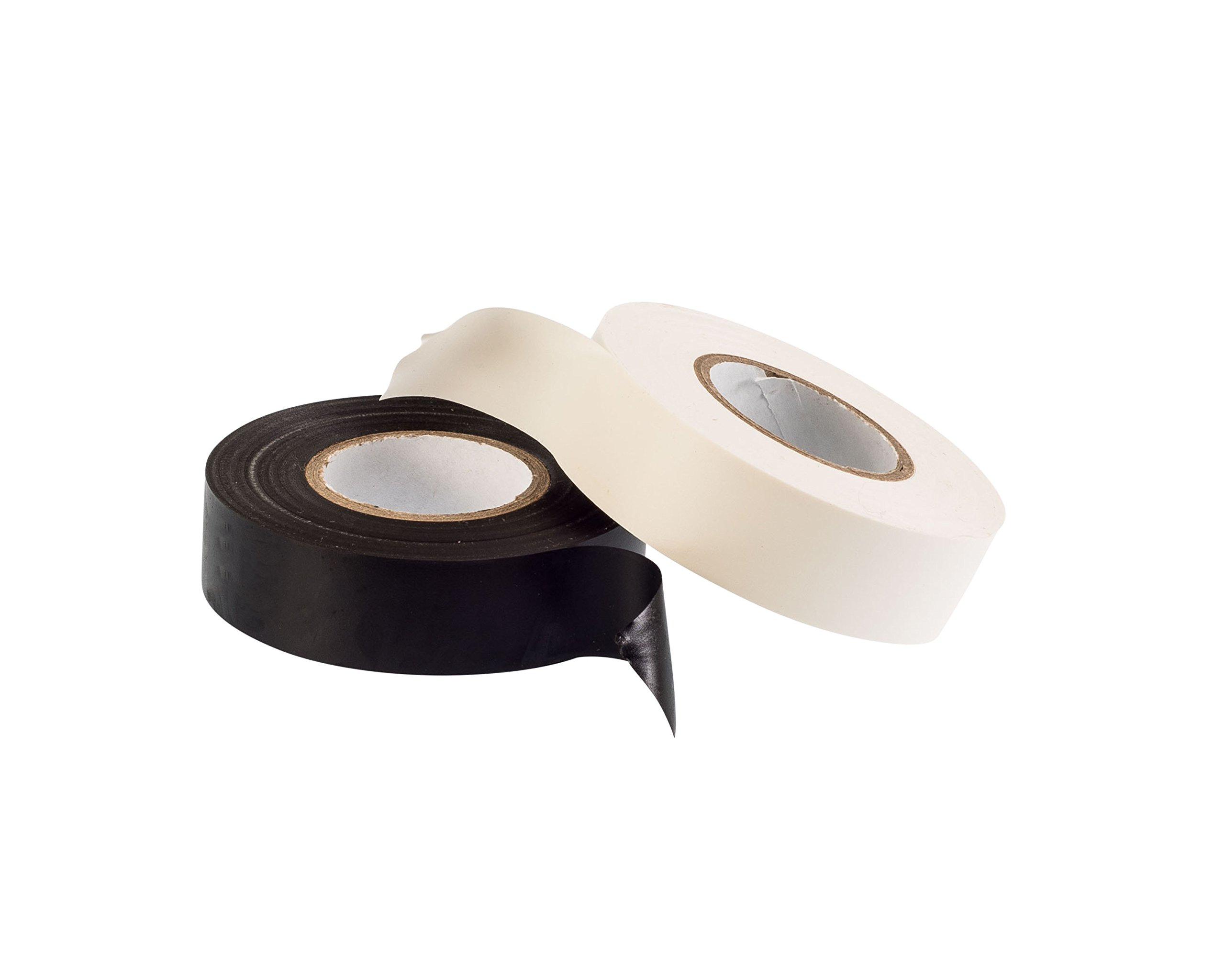 Gocableties Black & White PVC Electrical Insulation Tape, 20m x 19mm, Premium Twin Pack, 2 Rolls of Tape