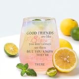 Yalucky Good Friend Iridescent Wine Glass Gift Set with Key Chain Box view 6