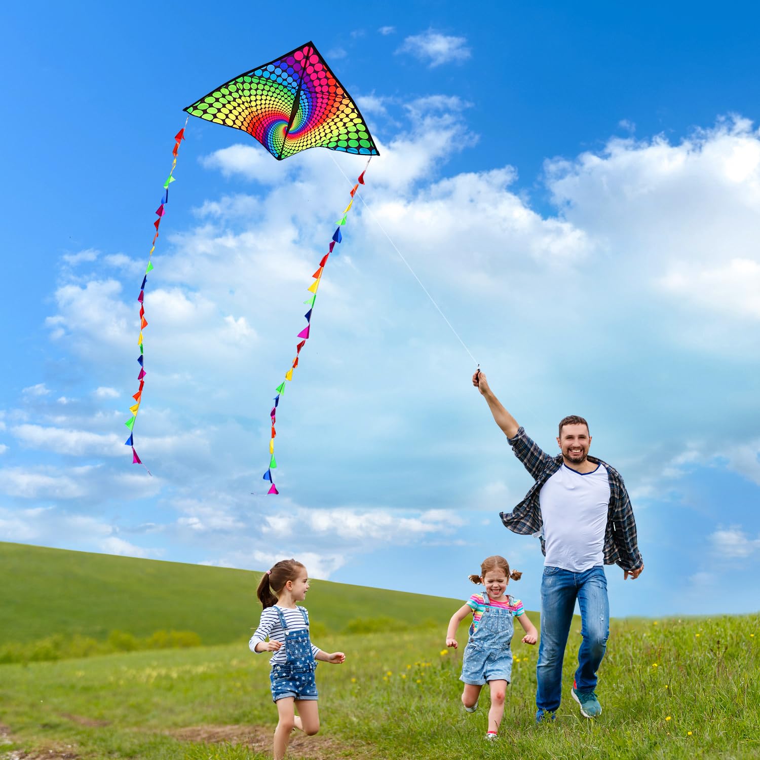 Xida Kites for Kids Ages 4-8, Large Kite for Adults, Easy to Fly Beach Kites with Handle and String,Perfect for Beginners,Beach,and Outdoor Flying Fun