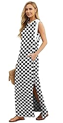 GRECERELLE Womens Summer Casual Round Neck Split