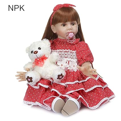 1989Candy 60cm Cute Vinyl Reborn Baby Lifelike Doll Kids Playmates DIY Toys Gift