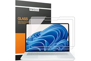 Megoo [2 Pack Glass Screen Protector for Surface Laptop Studio 2/ Surface Laptop Studio 14.4'', Easy Installation/HD Transparent/Scratch Resistant/Case and Surface Pen Friendly 9H Tempered Glass