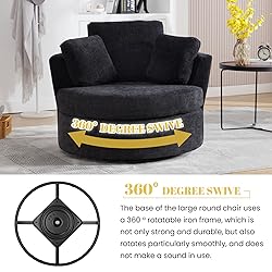 Chair and A Half with Ottoman, 360° Swivel Chair