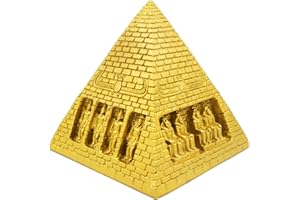 Kocris Casa Pyramid Pharaoh Aquarium Fish Tank Decorations Statues Figurine Sculpture Ancient Egypt Reptile Turtle Lizard Spider Tanks Terrarium Egyptian Décor Ornament Pet (Gold Pyramid)