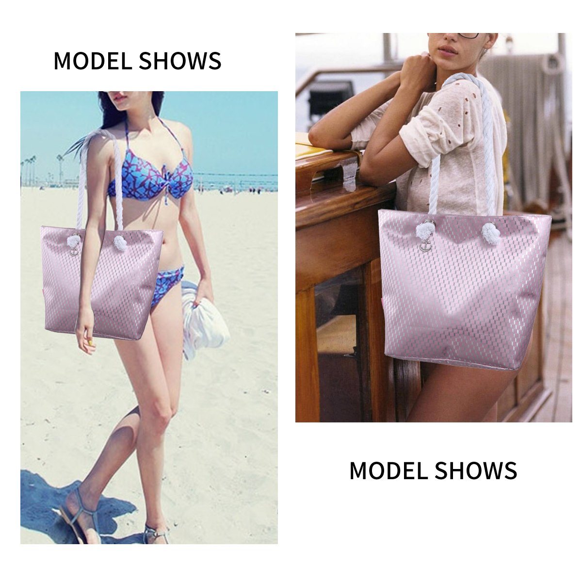 Sumerk Beach Bags and Totes Waterproof Tote Bag with Rope Handles