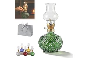 Vintage Style Oil Lamp with Glass Candle Holder, Retro Glass Clear Kerosene Lamp Lantern, Crystal Decorative Lamps for Weddin