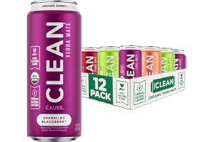 CLEAN CAUSE. CLEAN Cause Low Calorie Variety Pack Yerba Mate Tea Sparkling, USDA Organic Energy Drink Alternative, Low Sugar, 160mg Natural Caffeine, Soda Alternative, Plant-Based (16oz cans, 12-Pack Case)